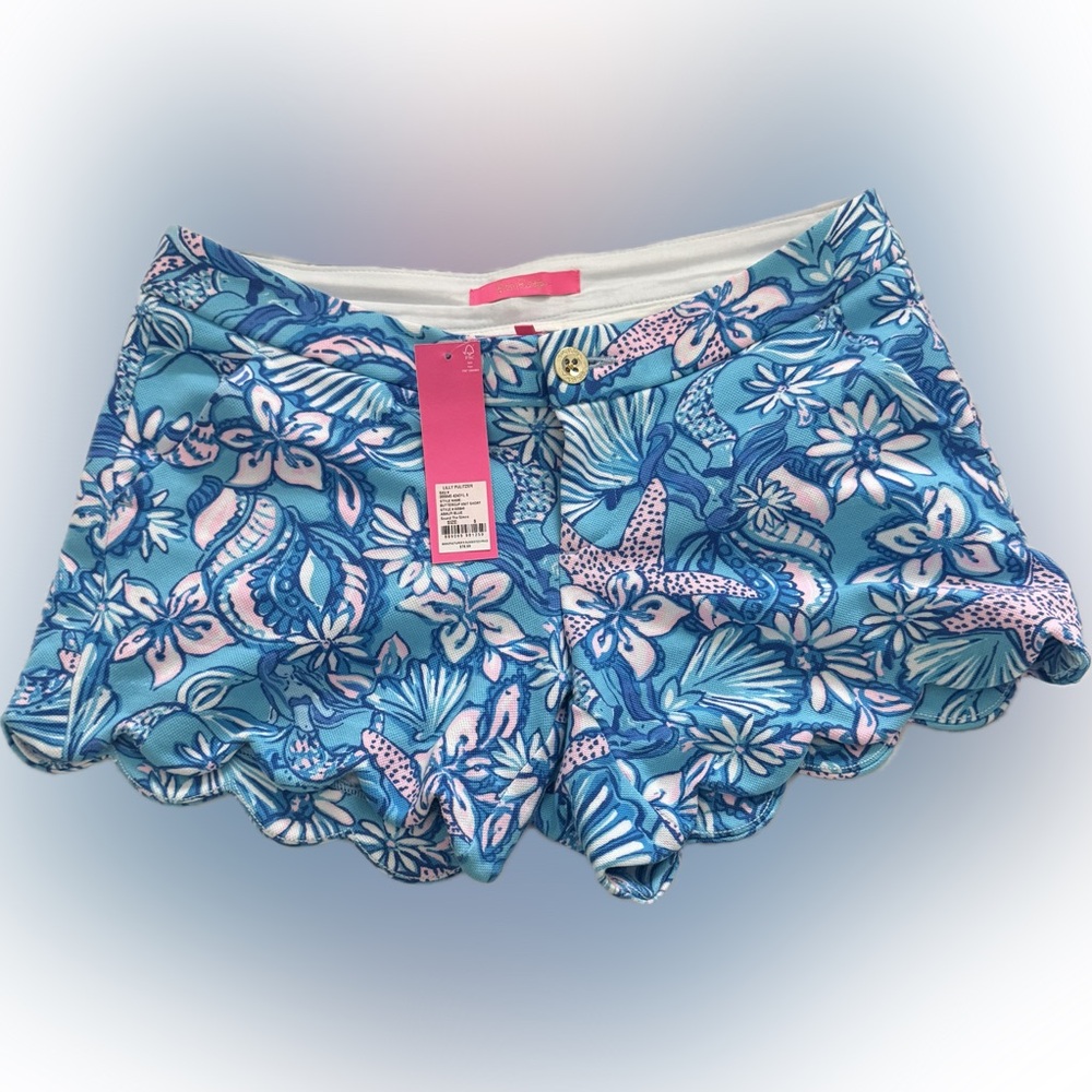 Lilly Pulitzer, NWTs buttercup Patterned Scalloped Shorts size‎ 6